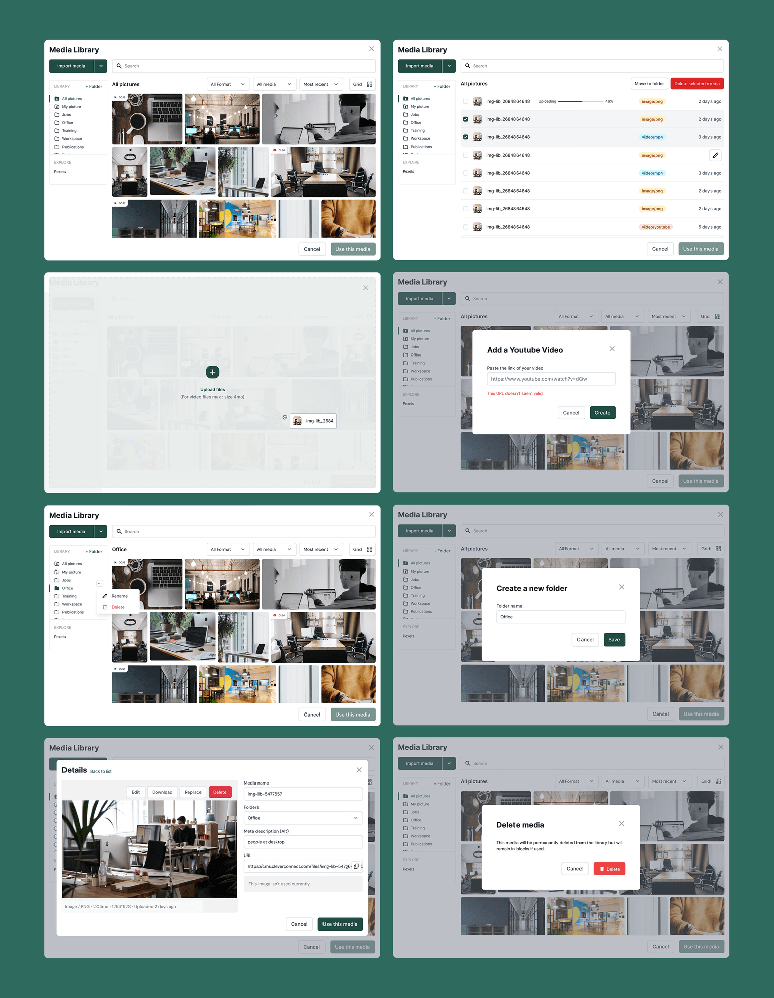 Different States for the Media Library