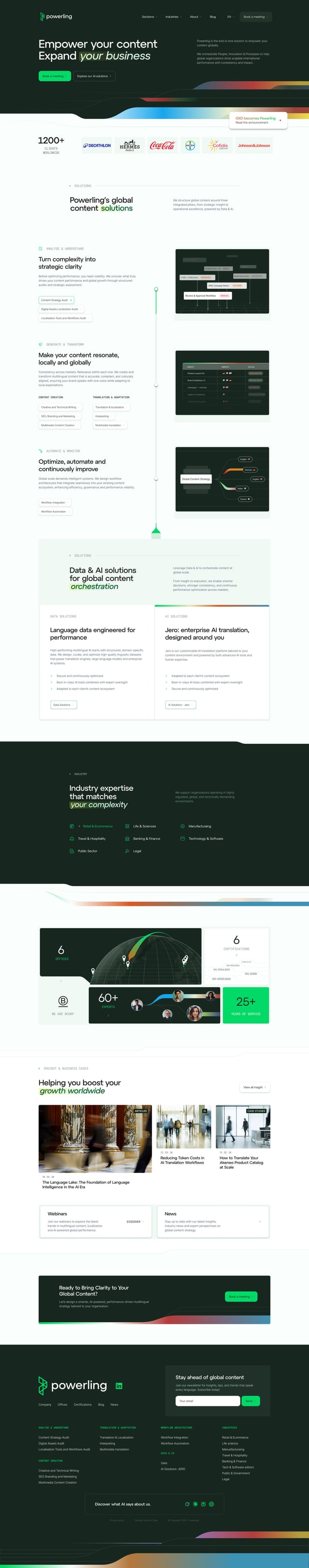 Homepage, full page
